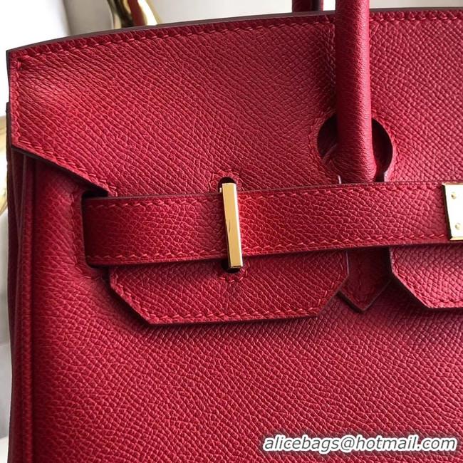 Chic Reproduction Hermes original Epsom Leather HB35O red&gold Metal