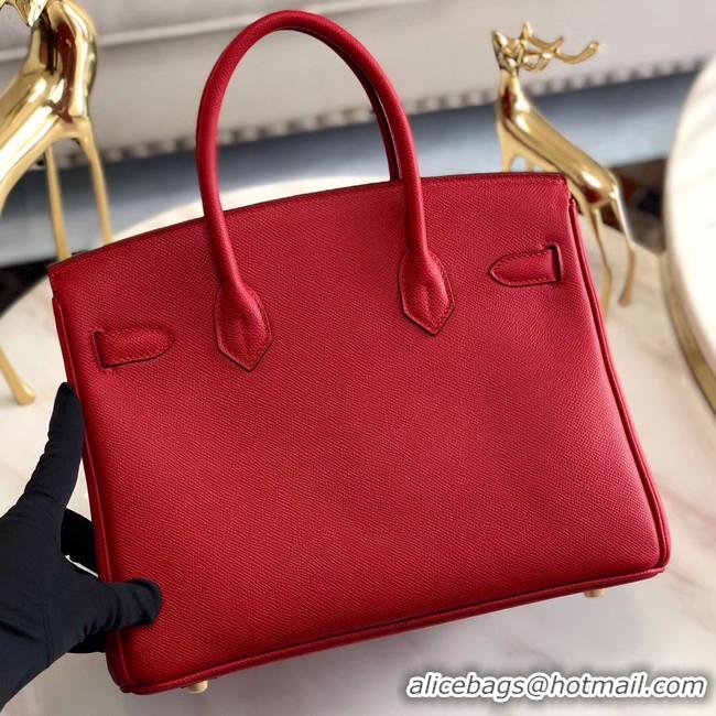 Chic Reproduction Hermes original Epsom Leather HB35O red&gold Metal