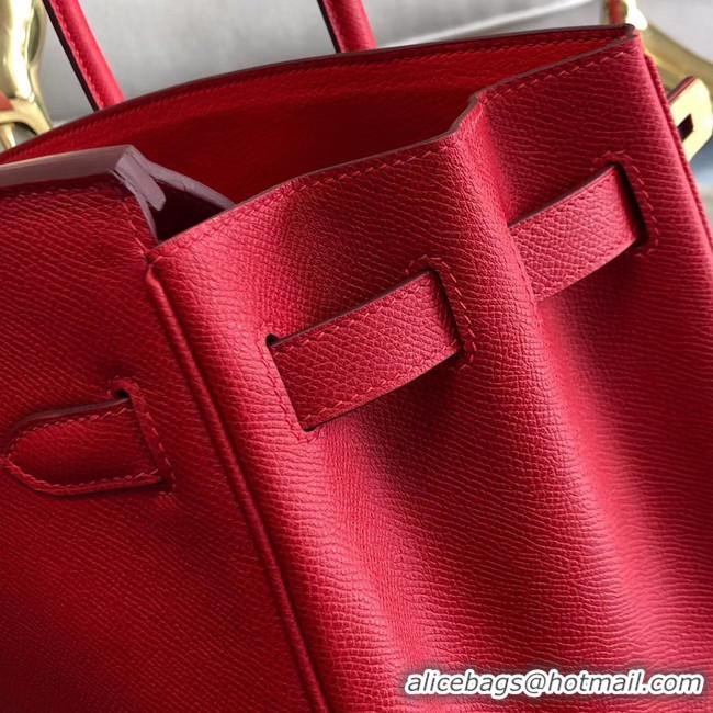 Chic Reproduction Hermes original Epsom Leather HB35O red&gold Metal