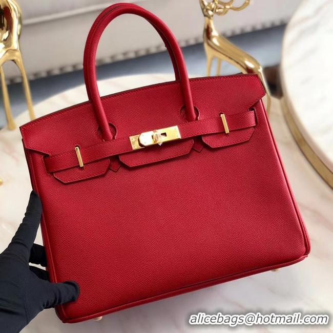 Chic Reproduction Hermes original Epsom Leather HB35O red&gold Metal