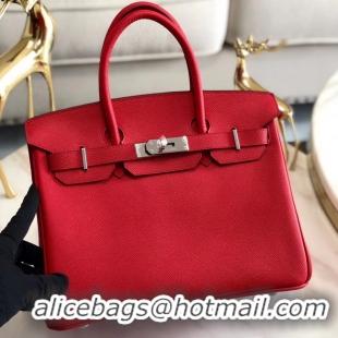 Traditional Discount Hermes original Epsom Leather HB35O red&silver Metal