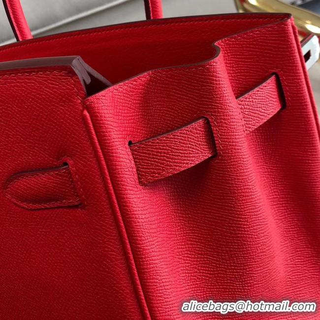 Traditional Discount Hermes original Epsom Leather HB35O red&silver Metal