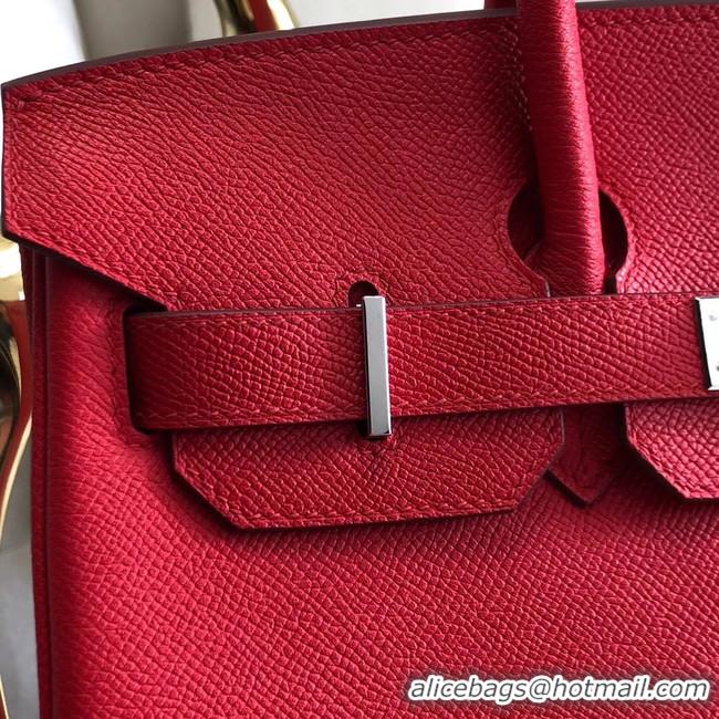 Traditional Discount Hermes original Epsom Leather HB35O red&silver Metal