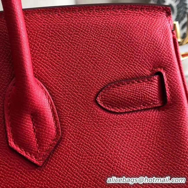 Traditional Discount Hermes original Epsom Leather HB35O red&silver Metal