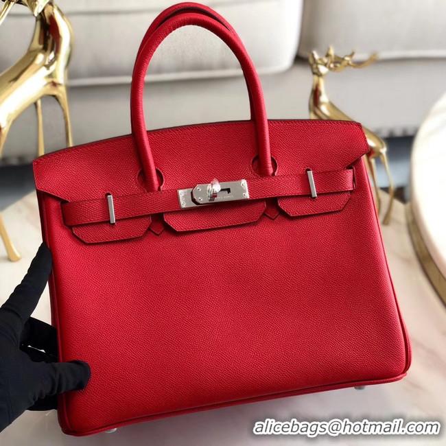 Traditional Discount Hermes original Epsom Leather HB35O red&silver Metal