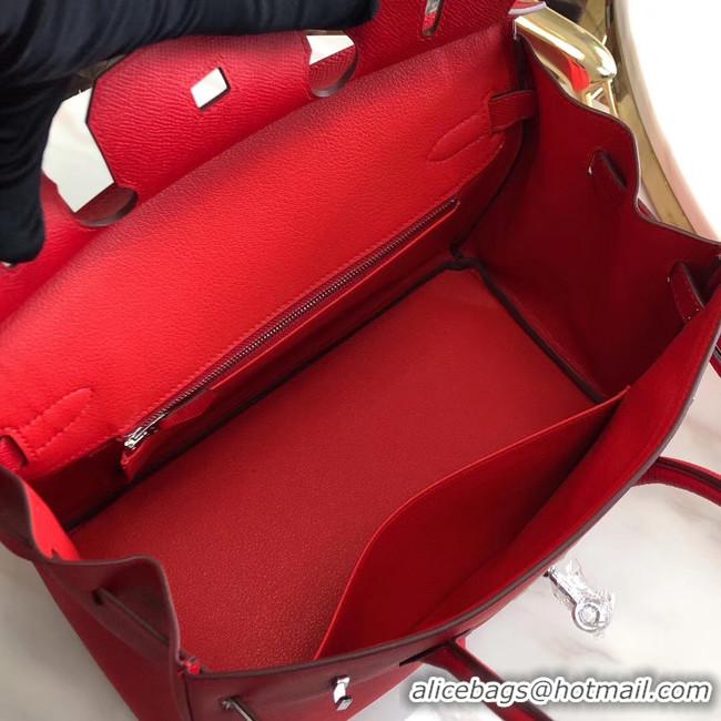 Traditional Discount Hermes original Epsom Leather HB35O red&silver Metal