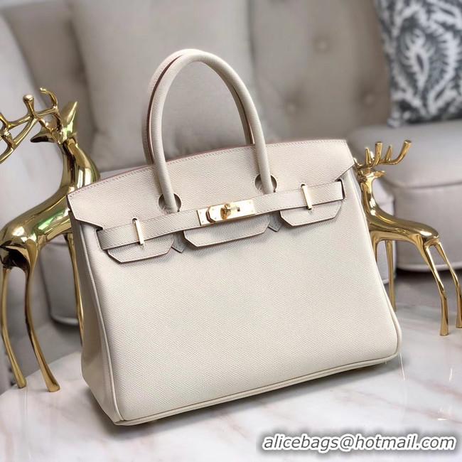 Duplicate Hermes original Epsom Leather HB35O cream&gold Metal