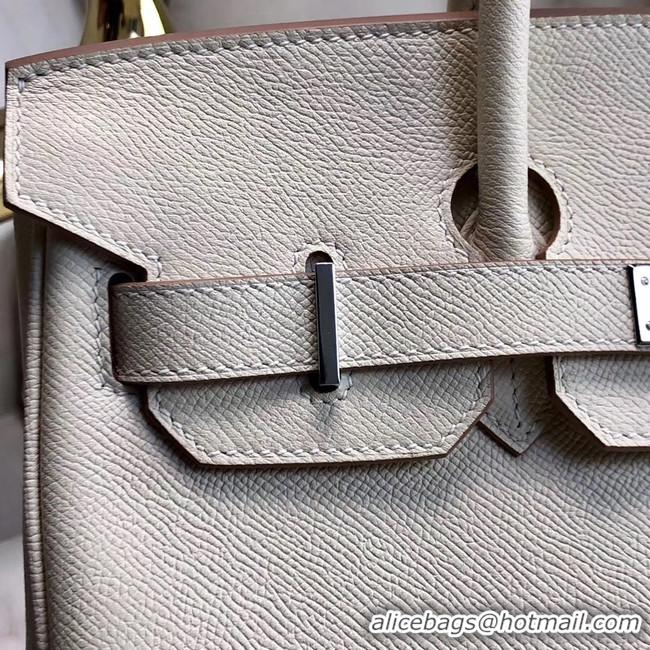 Super Quality Hermes original Epsom Leather HB35O cream&silver Metal