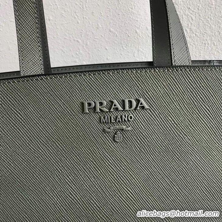 Popular Style Prada Embleme Saffiano leather bag 1BG288 grey