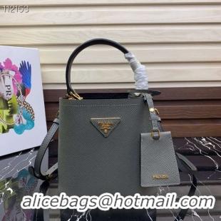 Top Quality Prada Panier small Original Saffiano Bag 1BA217 Gray