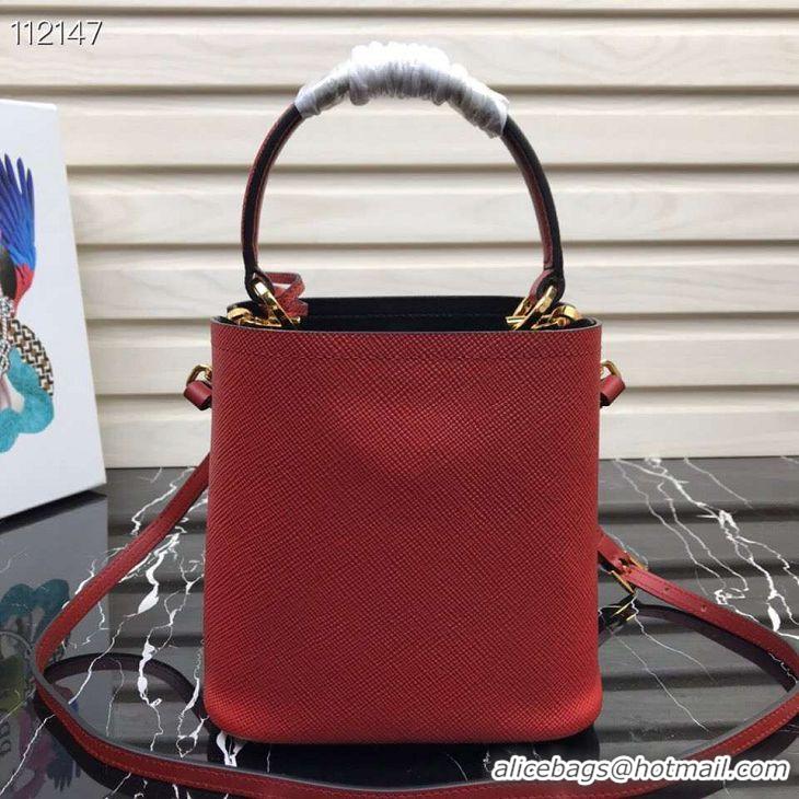 Shop Duplicate Prada Panier small Original Saffiano Bag 1BA217 Red