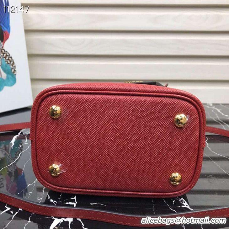 Shop Duplicate Prada Panier small Original Saffiano Bag 1BA217 Red