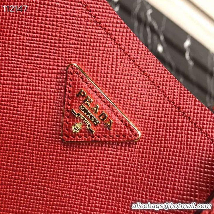 Shop Duplicate Prada Panier small Original Saffiano Bag 1BA217 Red