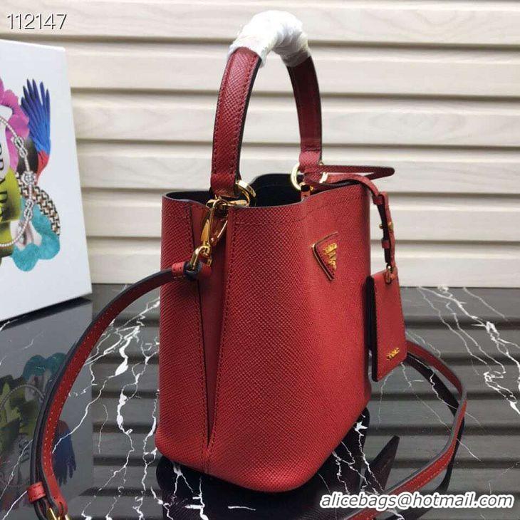 Shop Duplicate Prada Panier small Original Saffiano Bag 1BA217 Red