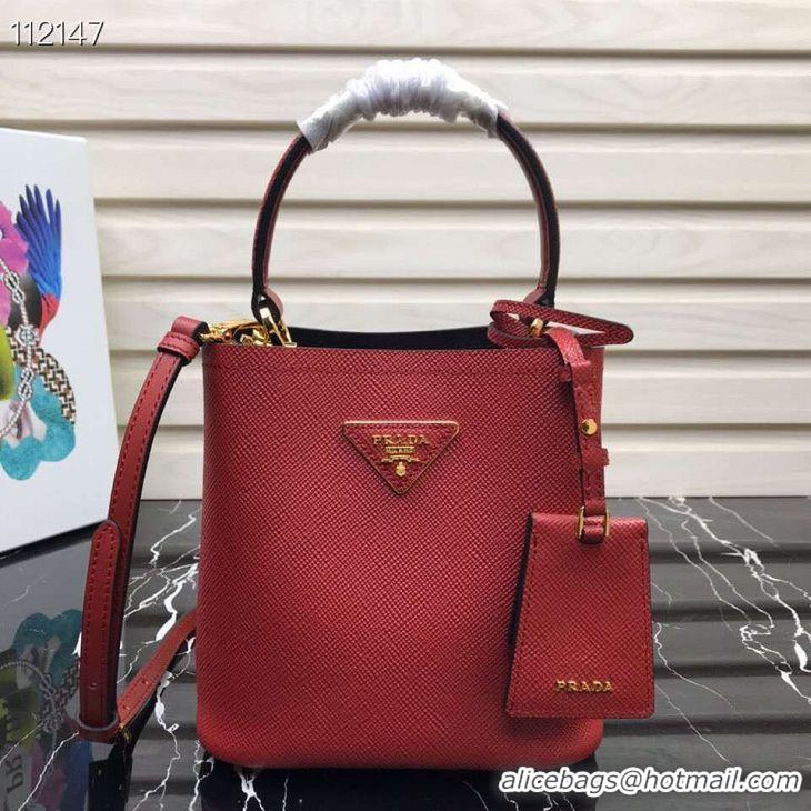 Shop Duplicate Prada Panier small Original Saffiano Bag 1BA217 Red