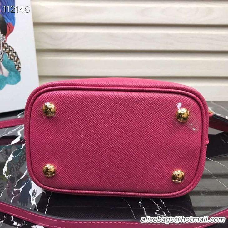 Free Shipping Promotional Prada Panier small Original Saffiano Bag 1BA217 Rose