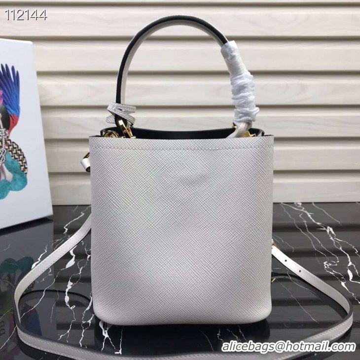 Promotional Prada Panier small Original Saffiano Bag 1BA217 White