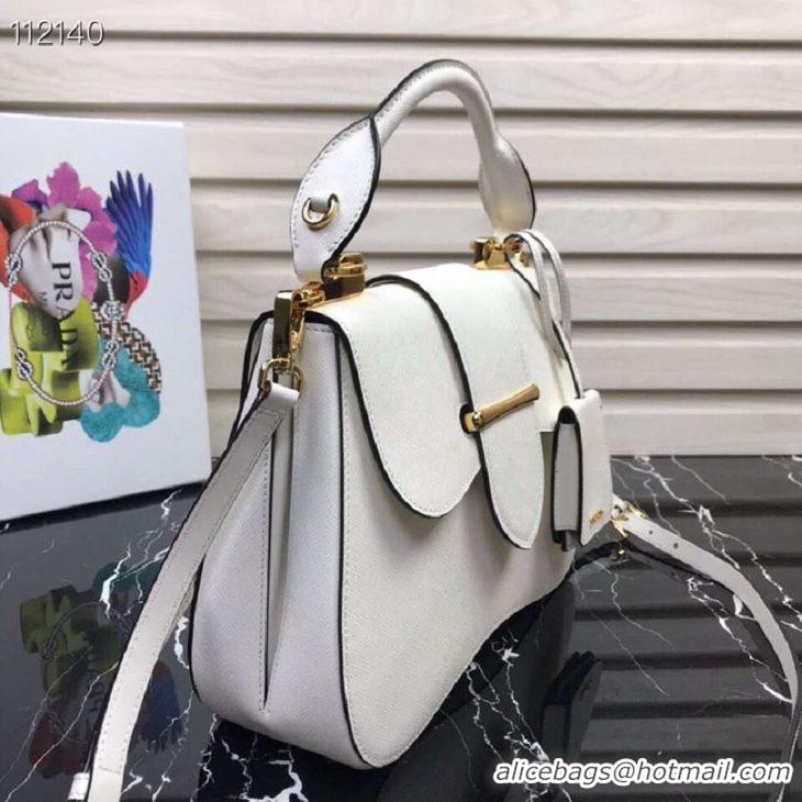 Good Product Prada Embleme Saffiano leather bag 1BN005 white