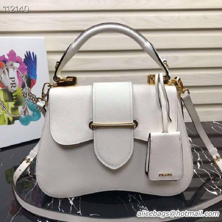 Good Product Prada Embleme Saffiano leather bag 1BN005 white