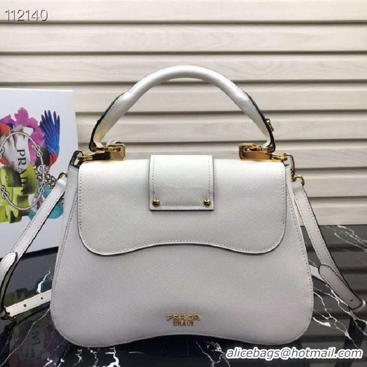 Good Product Prada Embleme Saffiano leather bag 1BN005 white