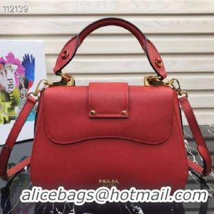 Most Popular Prada Embleme Saffiano leather bag 1BN005 red