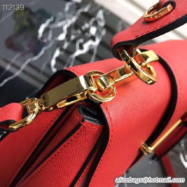 Most Popular Prada Embleme Saffiano leather bag 1BN005 red