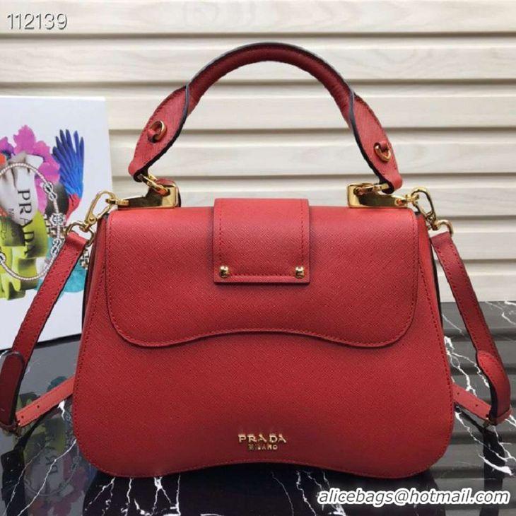 Most Popular Prada Embleme Saffiano leather bag 1BN005 red