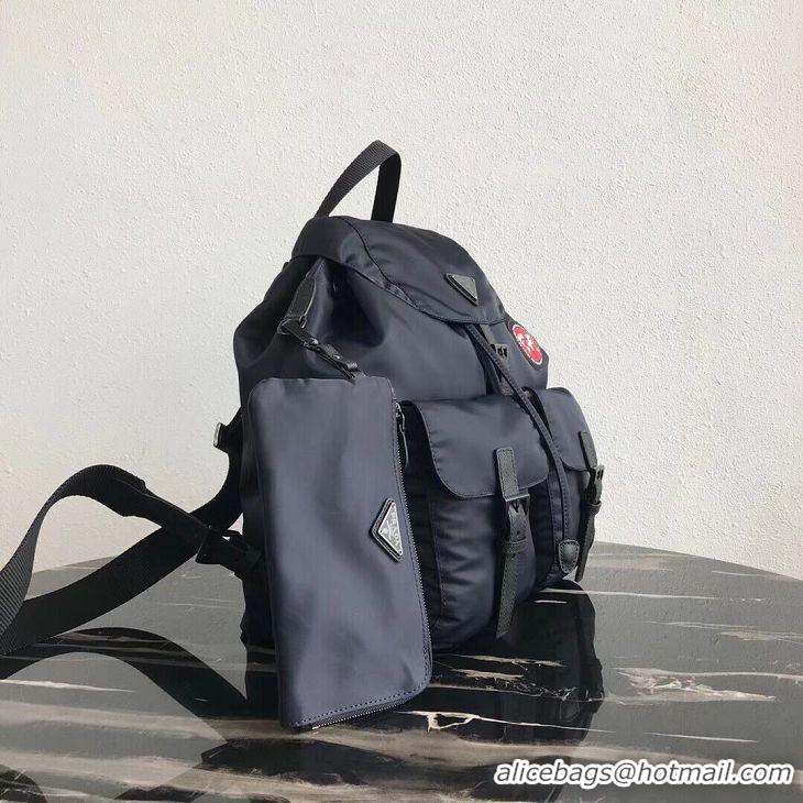 Top Quality Prada Re-Nylon backpack 1BZ811 black&red