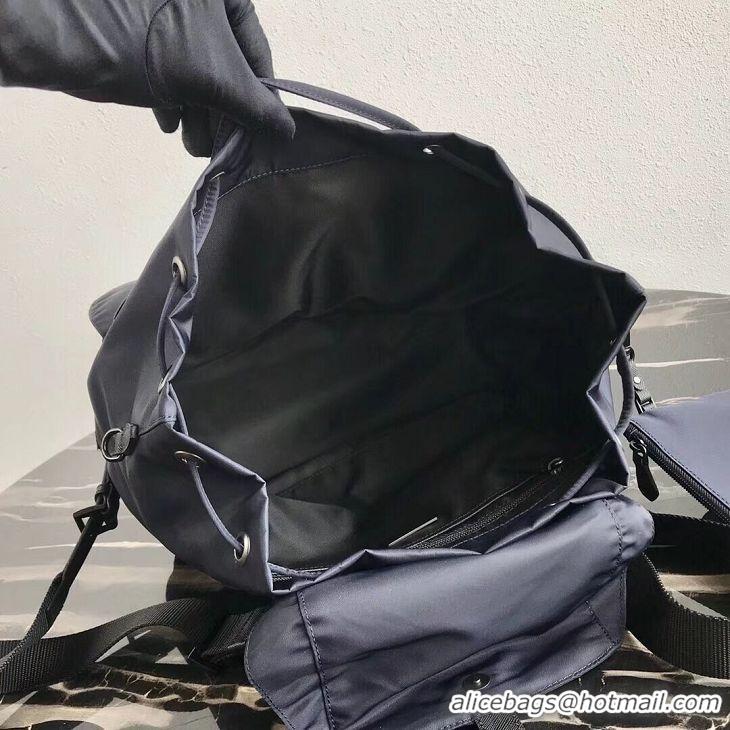 Discount Prada Re-Nylon backpack 1BZ811 black&grey