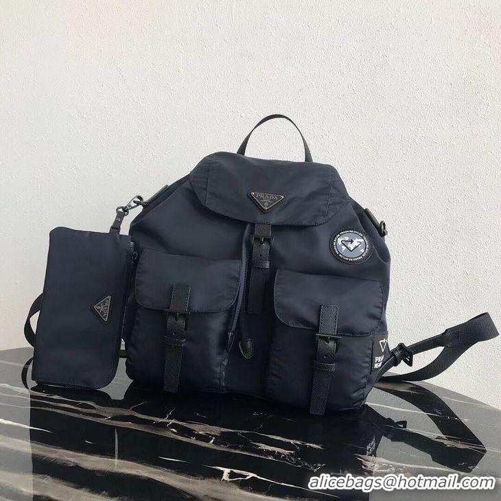 Discount Prada Re-Nylon backpack 1BZ811 black&grey