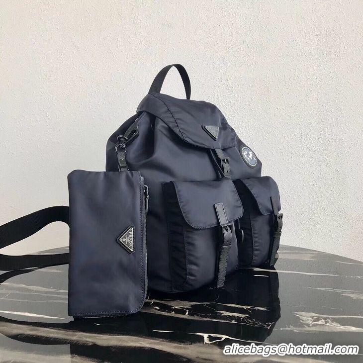 Discount Prada Re-Nylon backpack 1BZ811 black&grey