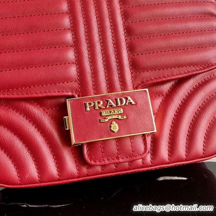 Faux Cheapest Prada Diagramme leather shoulder bag 1BD217 red