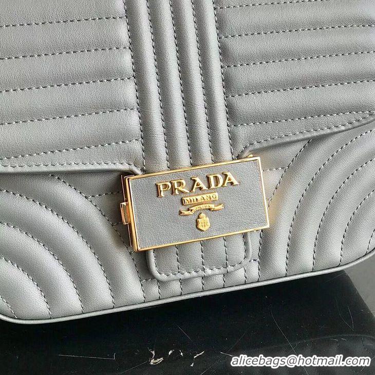 Reasonable Price Prada Diagramme leather shoulder bag 1BD217 grey