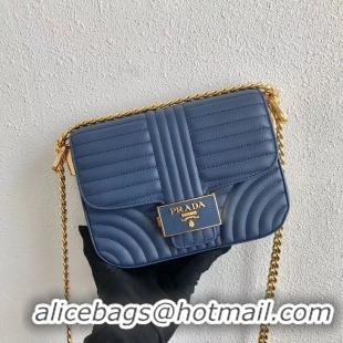 Unique Style Prada Diagramme leather shoulder bag 1BD217 blue