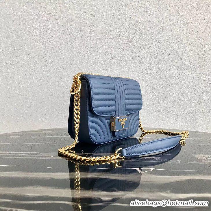 Unique Style Prada Diagramme leather shoulder bag 1BD217 blue