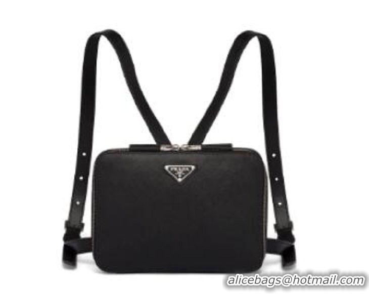 Traditional Discount Prada Saffiano leather backpack 2VZ038 black