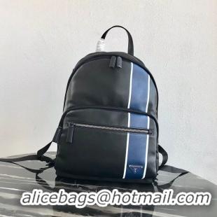 Well Crafted Prada Technical fabric and leather backpack 2VZ066 black&blue