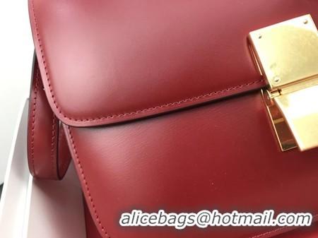 Inexpensive Celine Classic Box Flap Bag Original Calfskin Leather 3378 Red