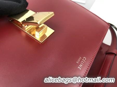 Inexpensive Celine Classic Box Flap Bag Original Calfskin Leather 3378 Red