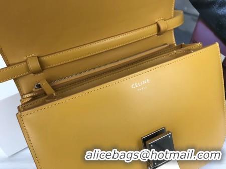 Low Price Celine Classic Box Flap Bag Original Calfskin Leather 3378 Yellow