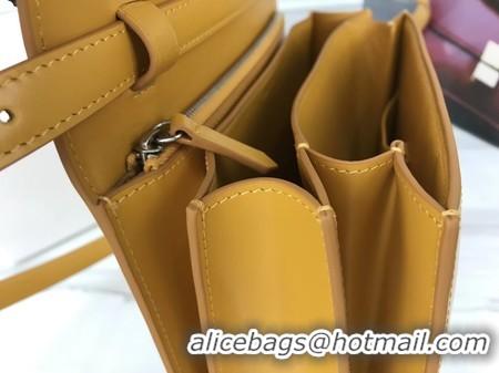 Low Price Celine Classic Box Flap Bag Original Calfskin Leather 3378 Yellow