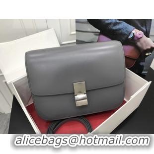 Top Quality Celine Classic Box Flap Bag Original Calfskin Leather 3378 Grey