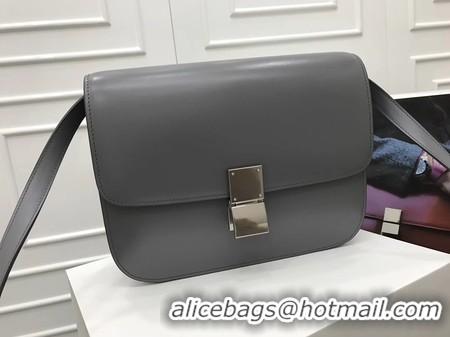 Top Quality Celine Classic Box Flap Bag Original Calfskin Leather 3378 Grey