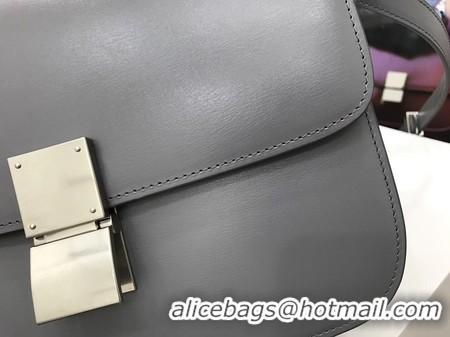 Top Quality Celine Classic Box Flap Bag Original Calfskin Leather 3378 Grey