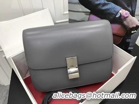 Top Quality Celine Classic Box Flap Bag Original Calfskin Leather 3378 Grey