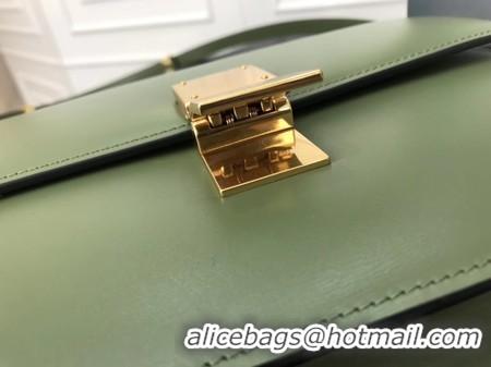 New Style Celine Classic Box Flap Bag Original Calfskin Leather 3378 Green