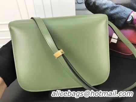 New Style Celine Classic Box Flap Bag Original Calfskin Leather 3378 Green