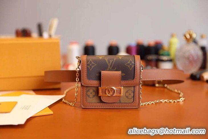 Reproduction Louis Vuitton Monogram Canvas Original Leather DAUPHINE BB Belt Bag M68621 Brown