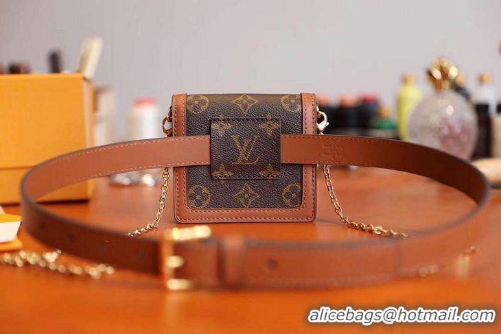 Reproduction Louis Vuitton Monogram Canvas Original Leather DAUPHINE BB Belt Bag M68621 Brown