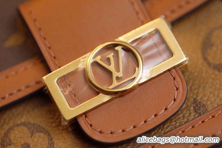 Reproduction Louis Vuitton Monogram Canvas Original Leather DAUPHINE BB Belt Bag M68621 Brown